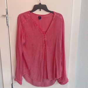 Long Sleeve V-neck Blouse